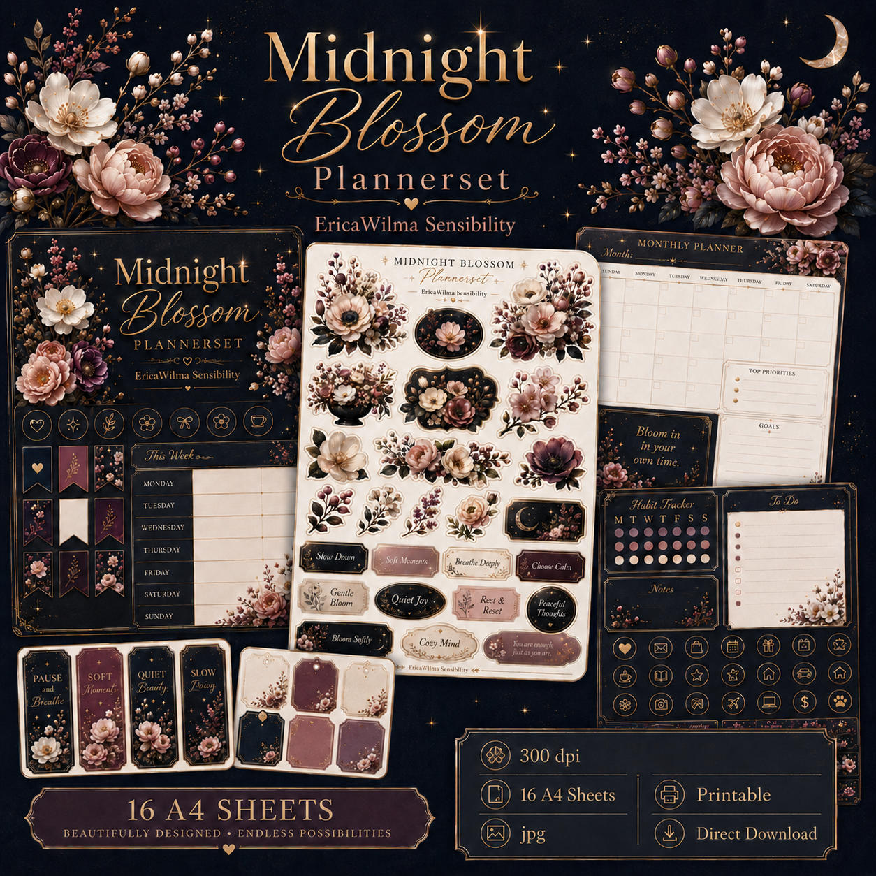 (image for) EW AI Plannerset Midnight Blossom 2026